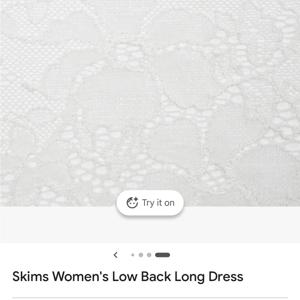 SKIMS White Lace Low-Back Maxi Dress - Picture 4 of 6
